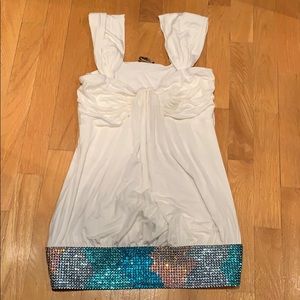 Sky brand top with Rhinestone band size L